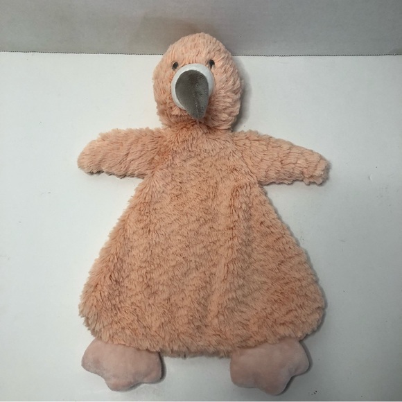 Demdaco Flamingo Bird Pink Minky Baby Lovey Security Blanket Rattle Soft Plush - Picture 2 of 4